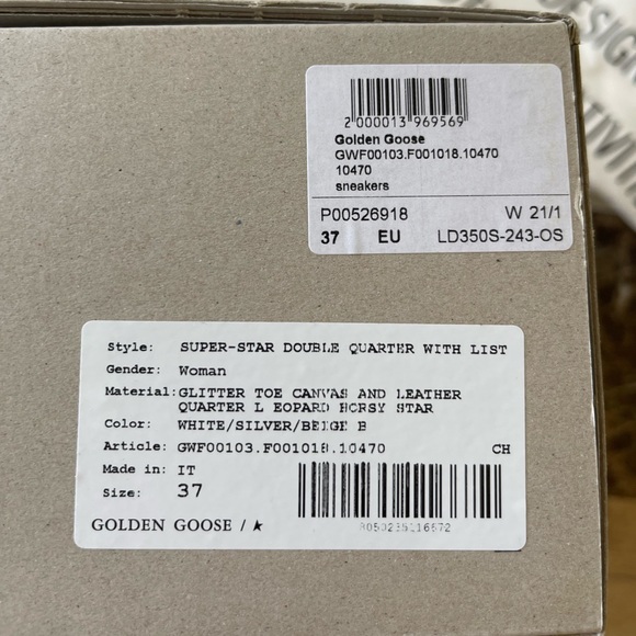 Golden Goose Super-star with glitter toe & leopard star, Women’s Size 37 - Picture 8 of 8